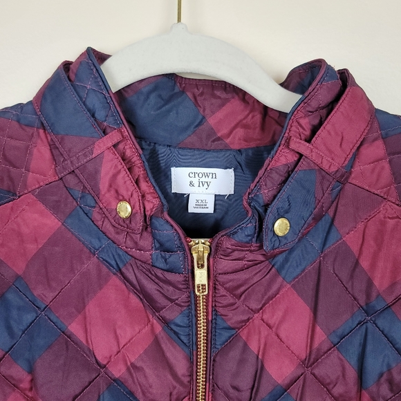 FIRM Crown & Ivy Quilted Puffer Vest size XXL - Picture 3 of 6